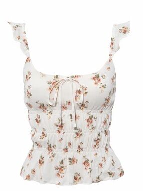 Reformation Aurora Floral Ruffle Top Small